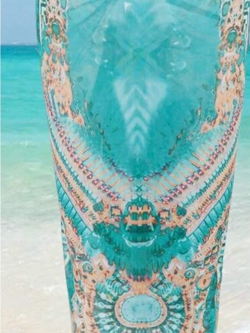 Sarong Turquoise Printed Pattern XL - Picture 5 of 8